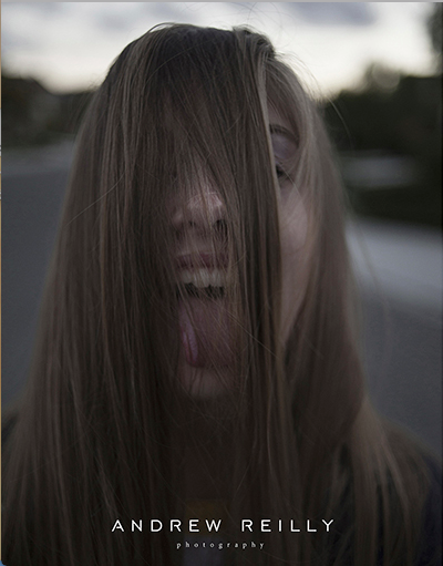 Girl with hair in face