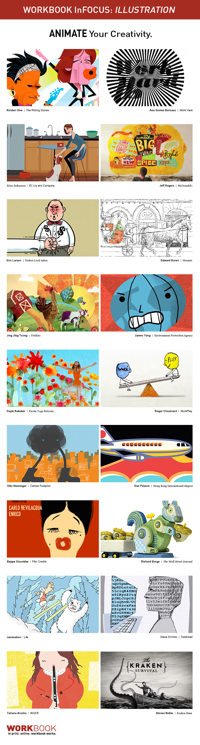 Various images from illustrators' animation projects.