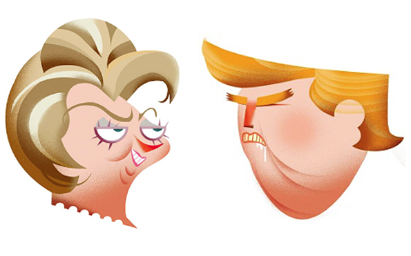 the candidates Hillary and Donald